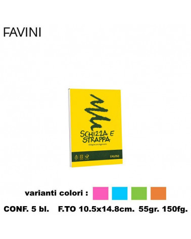 FAVINI SCHIZZA E STRAPPA 10X15  BLOCCO [5PZ]