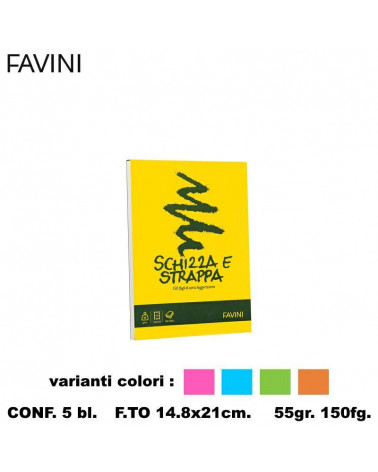 FAVINI SCHIZZA E STRAPPA 15X21  BLOCCO [5PZ]