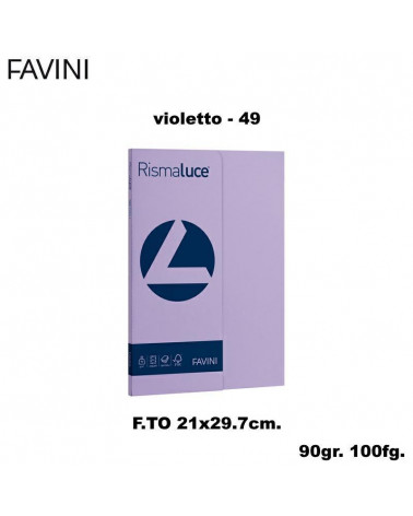 FAVINI RISMALUCE SMALL A4 90gr.100fg.VIOLETTO FOTOCOPIE