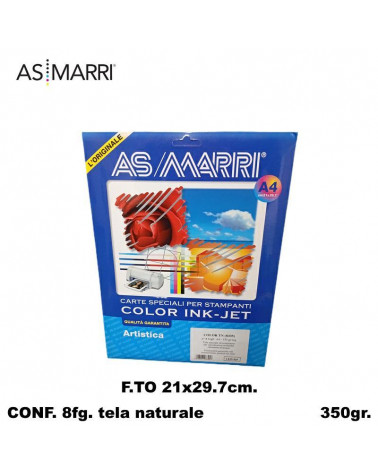 TELA NATURALE A4 350GR.8FG. FOTOGRAFICA STAMPANTE