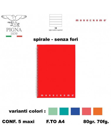 MONOCROMO MAXI SPIRALE NO FORI 1R [5PZ]