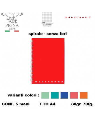 MONOCROMO MAXI SPIRALE NO FORI 4MM [5PZ]