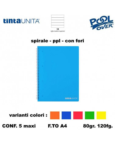 TINTA UNITA MAXI SPIRALE PPL FORI 120FG 1R 99355 [5PZ]
