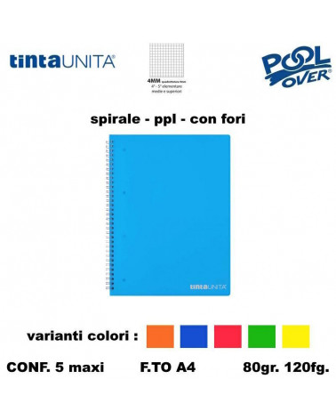 TINTA UNITA MAXI SPIRALE PPL FORI 120FG 4MM 99664 [5PZ]