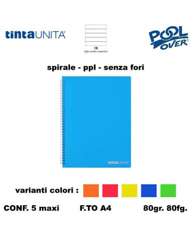 TINTA UNITA MAXI SPIRALE PPL NO FORI 80FG 1R 99437 [5PZ]