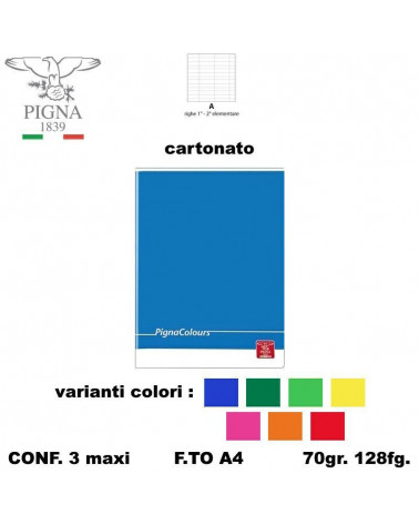 PIGNA MAXI CARTONATO 128FG. A-MONOCOLORE [3PZ]