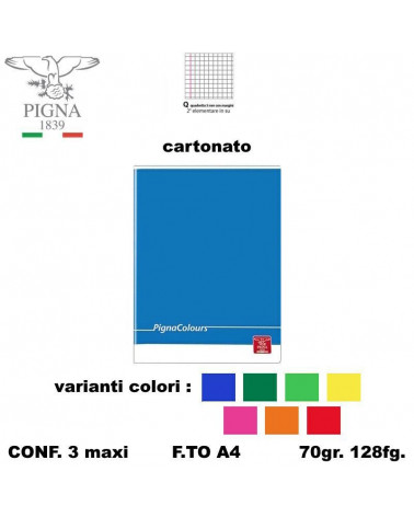 PIGNA MAXI CARTONATO 128FG. Q-MONOCOLORE [3PZ]
