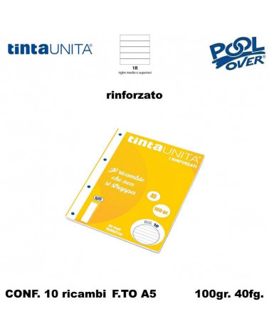 TINTA UNITA RICAMBIO A5 RINFORZATO POOL 1R 90392 [10PZ]