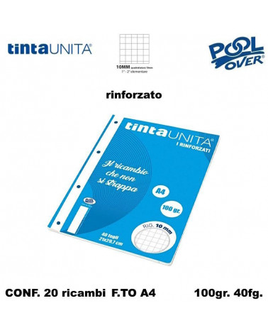 TINTA UNITA RICAMBIO A4 RINFORZATO POOL 1CM 90294 [20PZ]