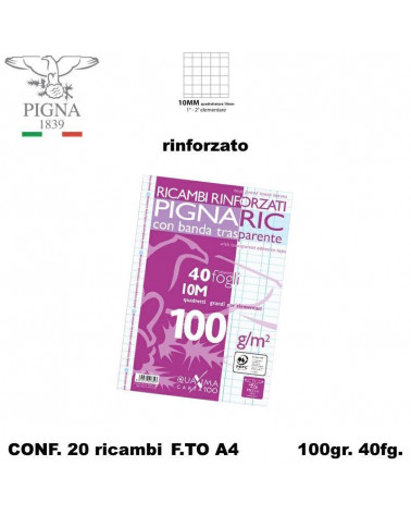 PIGNA RICAMBIO A4 RINFORZATO 1CM [20PZ]
