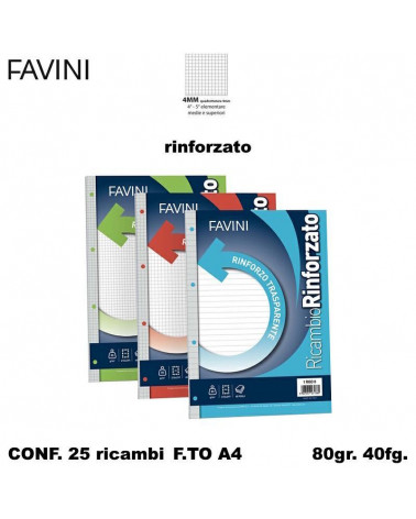 FAVINI RICAMBIO A4 RINFORZATO 4MM [25PZ]