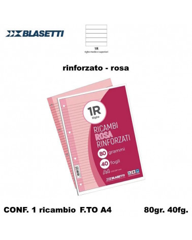 BLASETTI RICAMBIO A4 RINFORZATO ROSA 1R
