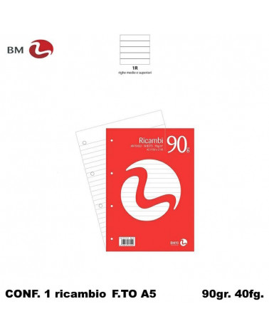BM RICAMBIO A5 BIANCO 90GR. 1R