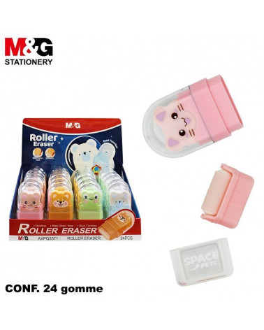 M&G GOMMA A RULLO CUTE ANIMALS SPACE PETS [24PZ]