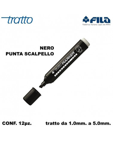 TRATTO MARCATORE MARKER  NERO-P.SCALPELLO [12PZ]