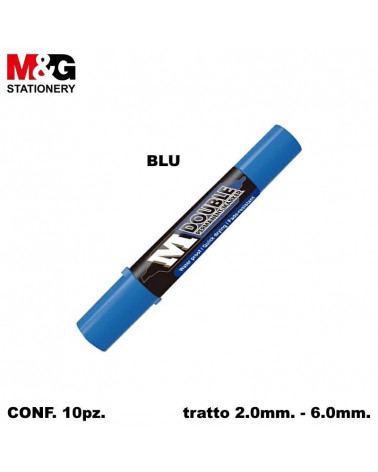 M&G MARCATORE PERMANENT MARKER 707 DOPPIA PUNTA 2-6mm. BLU [10PZ]