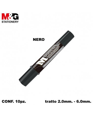 M&G MARCATORE PERMANENT MARKER 707 DOPPIA PUNTA 2-6mm. NERO [10PZ]