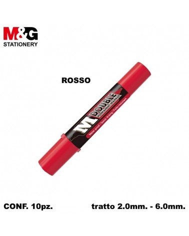 M&G MARCATORE PERMANENT MARKER 707 DOPPIA PUNTA 2-6mm. ROSSO [10PZ]