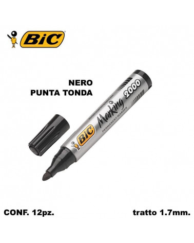 BIC MARCATORE 2000 12PZ. NERO-P.TONDA