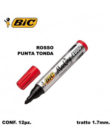BIC MARCATORE 2000 12PZ. ROSSO-P.TONDA