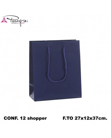 PNP BUSTE REGALO C/MANICO 27L 37H 12D  BLU-SHOPPER [12PZ]