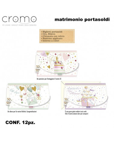 CROMO BIGLIETTI NOZZE PORTASOLDI NO.8207 [12PZ]