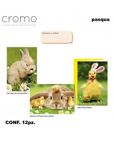 CROMO BIGLIETTI PASQUA FOTOGRAFICO PA.8977 [12PZ]