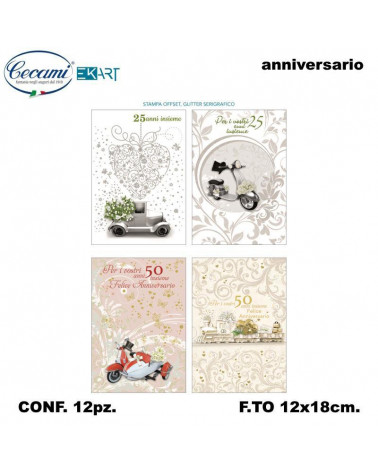 CECAMI BIGLIETTI ANNIVERSARIO 25/50 ANNI [12PZ]