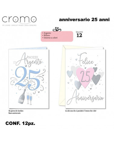 CROMO BIGLIETTI ANNIVERSARIO 25 ANNI AN.8039 [12PZ]
