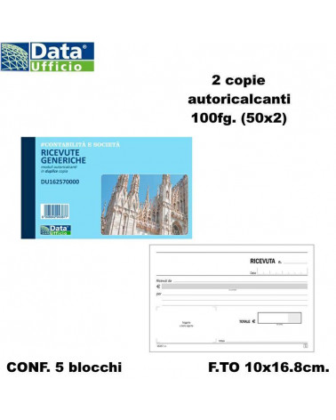 DATA UFFICIO RICEVUTE GENERICHE 10x16.8 2C. 16257 [5PZ]