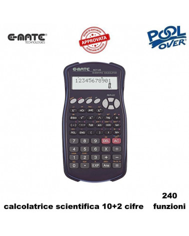 E-MATE CALCOLATRICE SCIENTIFICA SCT05 96212 10+2 CIFRE 240 FUNZIONI