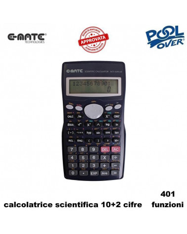 E-MATE CALCOLATRICE SCIENTIFICA SCT02PLUS 97961 10+2 CIFRE 401 FUNZ.