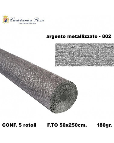 C.ROSSI CRESPO 180GR.50X250CM.ARGENTO 802-METAL [5PZ]