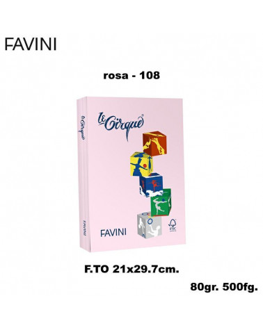 FAVINI CARTA A4 80gr.500fg.LE CIRQUE ROSA-TENUE-FOTOCOPIE
