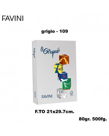 FAVINI CARTA A4 80gr.500fg.LE CIRQUE GRIGIO-TENUE-FOTOCOPIE
