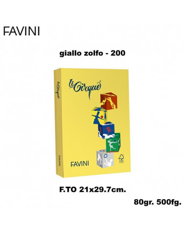FAVINI CARTA A4 80gr.500fg.LE CIRQUE GIALLO ZOLFO-FORTE-FOTOCOPIE