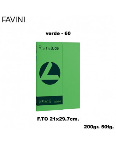 FAVINI RISMALUCE SMALL A4 200gr.50fg.VERDE-FOTOCOPIE