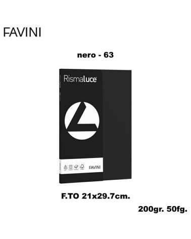 FAVINI RISMALUCE SMALL A4 200gr.50fg.NERO-FOTOCOPIE