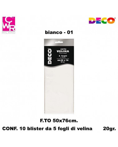 CWR VELINA COLORATA 5FG.50X76 BIANCO [10PZ]