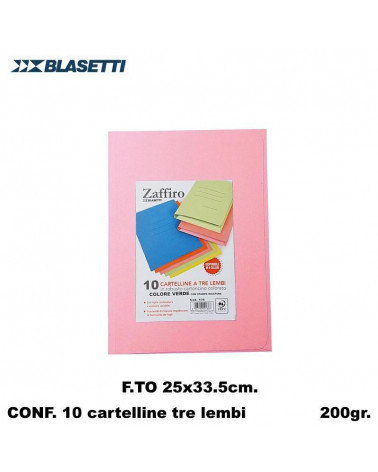 BLASETTI CARTELLE 3 LEMBI ZAFFIRO ROSA 0419 [10PZ]