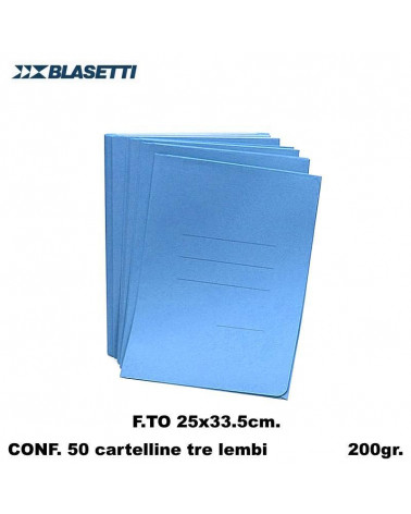 BLASETTI CARTELLE 3 LEMBI ZAFFIRO  AZZURRO 0620 [50PZ]