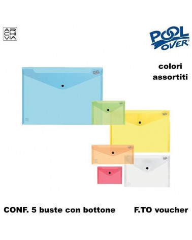ARCHIVIA BUSTE BOTTONE VOUCHER 11X22 ASSORTITE 97056 [5PZ]