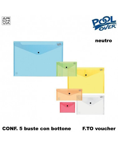 ARCHIVIA BUSTE BOTTONE VOUCHER 11X22 NEUTRE 98293 [5PZ]