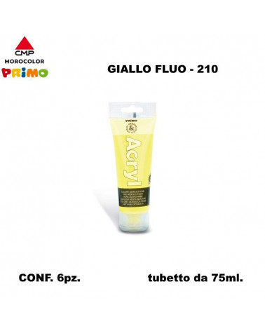PRIMO COLORE ACRILICO 75ml.GIALLO FLUO 210 [6PZ]