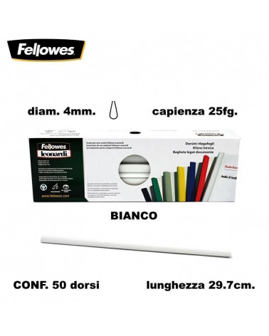 FELLOWES DORSETTI BL4 50PZ.25FG. BIANCO-RILEGARE