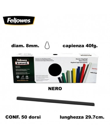FELLOWES DORSETTI BL8 50PZ.40FG. NERO-RILEGARE