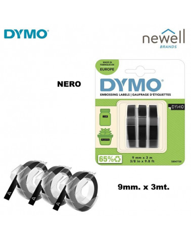 DYMO NASTRO 9MM.X3MT.3PZ. NERO-84773
