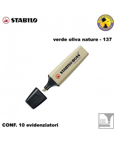 STABILO BOSS NATURE VERDE OLIVA 137-EVIDENZIATORE [10PZ]