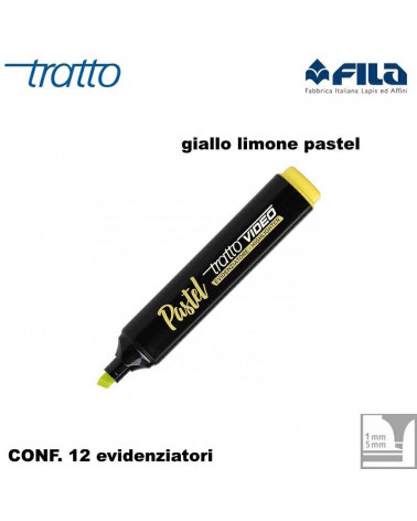 TRATTO VIDEO GIALLO LIMONE PASTEL EVIDENZIATORE [12PZ]