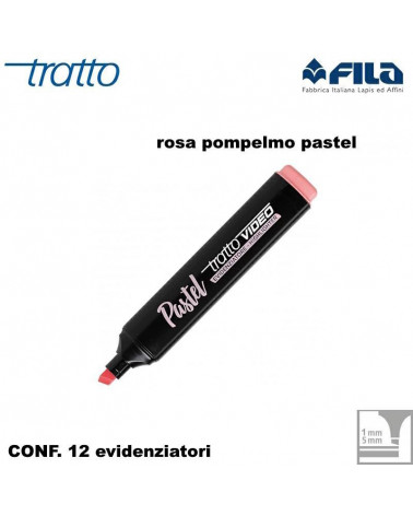 TRATTO VIDEO ROSA POMPELMO PASTEL EVIDENZIATORE [12PZ]